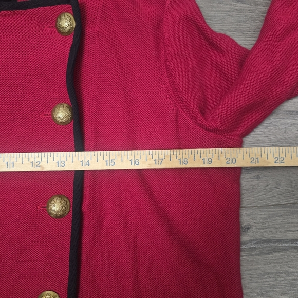 LRL Ralph Lauren Red Black Gold RL Buttons Sweater Military Sgt Peppers - Picture 12 of 12